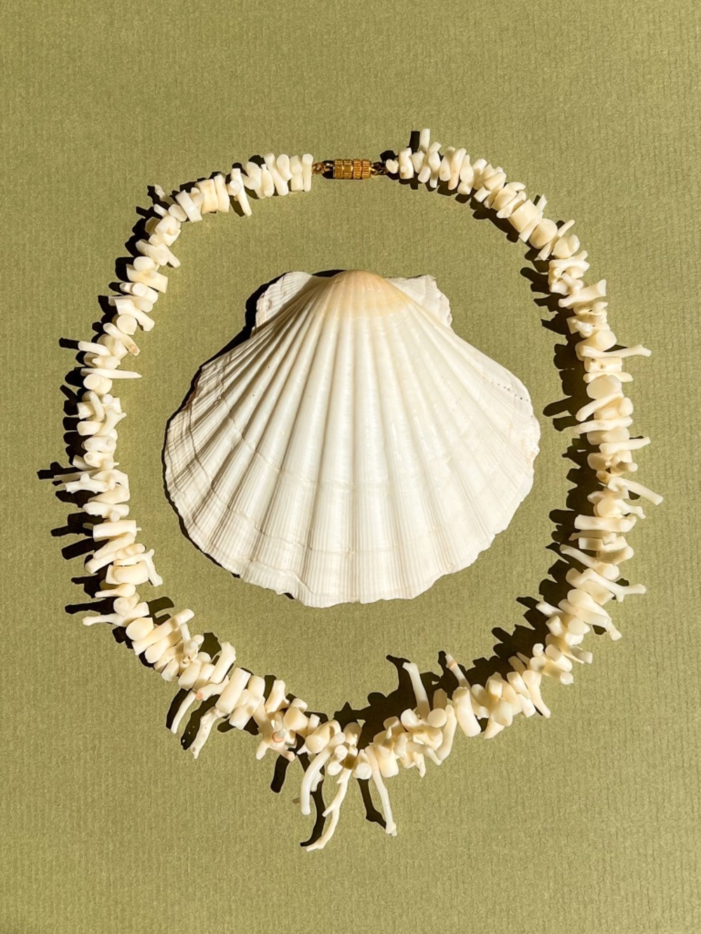 Stunning Vintage 1950s White Coral Branch Necklace